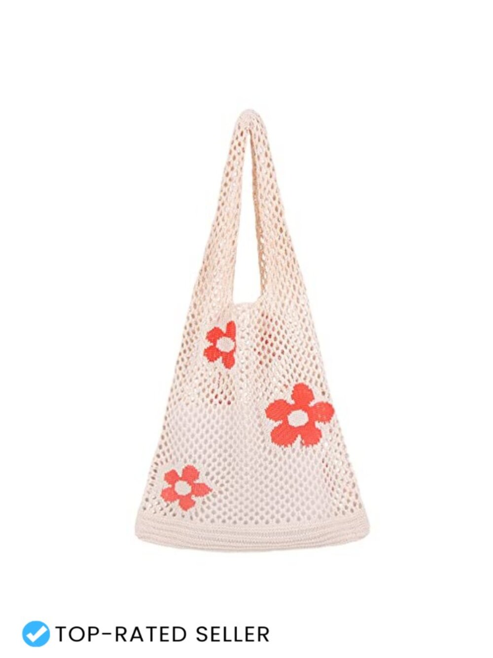 Crochet Tote Bag Mesh Beach Hobo Fairy Grunge Aesthetic Y2K Shoulder Purse